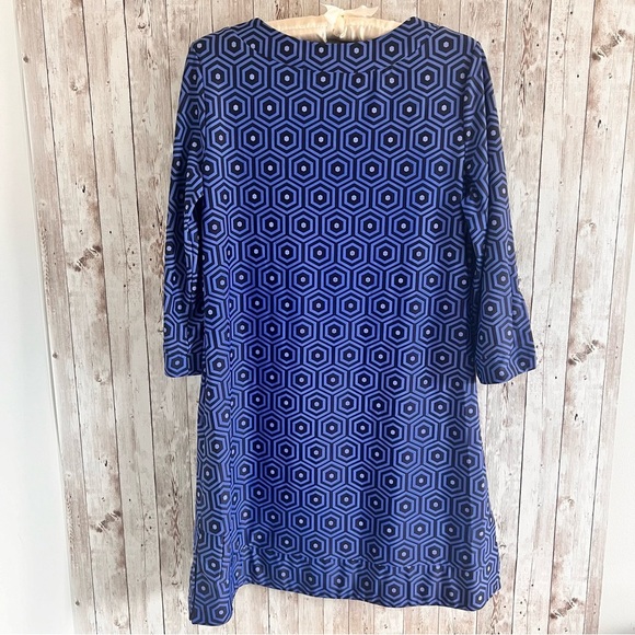 Jude Connally Stretchy Performance Geometric Blue Dress Large - Picture 4 of 4
